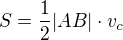 $S=\frac12|AB|\cdot v_c$