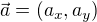 $\vec{a}=(a_{x},a_{y}) $