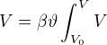 kopírovat do textarea $V=\beta \vartheta \int_{V_{0}}^{V}V$