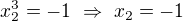 $x_2^3=-1\ \Rightarrow\ x_2=-1$