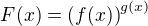 $F(x) = \(f(x)\)^{g(x)}$