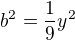 $b^{2}=\frac{1}{9}y^{2}$