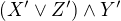 $(X' \vee Z' ) \wedge Y'$