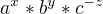 $a^x * b^y * c^{-z}$