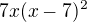 $7x(x-7)^{2}$