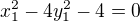 $x_1^2-4y_1^2-4=0$