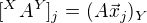 $[^{X}A^{Y}]_{j}=(A\vec{x}_{j})_{Y}$