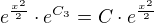 $e^{\frac{x^2}{2}}\cdot e^{C_3}=C\cdot e^{\frac{x^2}{2}}$