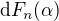 $\mathrm d F_n(\alpha)$