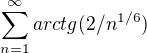 $\sum_{n=1}^{\infty }arctg(2/n^{1/6})$