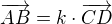 $\overrightarrow{AB} = k \cdot \overrightarrow{CD}$