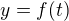 $y=f(t)$