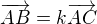 $\overrightarrow{AB}=k\overrightarrow{AC}$