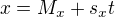 kopírovat do textarea $x=M_{x}+s_{x}t$