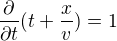 kopírovat do textarea $\frac{\partial }{\partial t}(t+\frac{x}{v})=1$