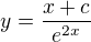 kopírovat do textarea $y=\frac{x+c}{e^{2x}}$
