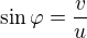 kopírovat do textarea $\sin\varphi=\frac{v}u$