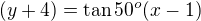 $(y+4)=\tan50^o(x-1)$