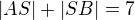 $|AS|+|SB|=7$
