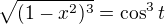$\sqrt{(1-x^2)^3}=\cos ^3t$