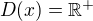 $D(x) = \mathbb{R}^{+}$