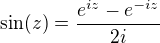kopírovat do textarea $\sin(z)=\frac{e^{iz}-e^{-iz}}{2i}$