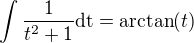 kopírovat do textarea $\int\frac{1}{t^2+1}\mathrm{dt} = \arctan(t)$
