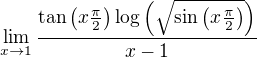 kopírovat do textarea $\lim_{x \to 1} \frac{\tan \(x \frac{\pi}{2}\) \log \(\sqrt{\sin \(x \frac{\pi}{2}\)}\)}{x -1}$
