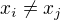 kopírovat do textarea $x_{i}\neq x_{j}$
