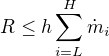kopírovat do textarea $R \le h \sum_{i=L}^{H} \dot{m}_{i} $