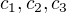 $c_1, c_2, c_3$
