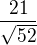 kopírovat do textarea $\frac{21}{\sqrt{52}}$