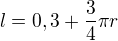 $l=0,3+\frac34\pi r$