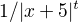 $1/|x+5|^t$