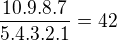kopírovat do textarea $\frac {10.9.8.7}{5.4.3.2.1}=42$