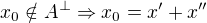 $x_0 \notin A^{\perp}\Rightarrow x_0=x'+x''$