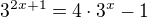 $3^{2x+1}=4\cdot 3^x -1$