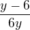 $\frac{y-6}{6y}$