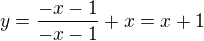 $y=\frac{-x-1}{-x-1}+x=x+1$