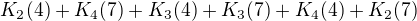 $K_2(4)+K_4(7)+K_3(4)+K_3(7)+K_4(4)+K_2(7)$