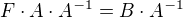 $F\cdot A\cdot A^{-1}=B\cdot A^{-1}$