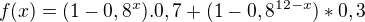 $f(x)=(1-0,8^x).0,7+(1-0,8^{12-x})*0,3$