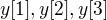 $y[1],y[2],y[3]$