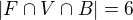 $|F\cap V\cap B|=6$