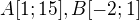 $A[1;15],B[-2;1]$