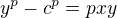 $y^p-c^p=pxy$