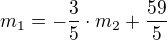 $m_1=-\frac 3 5\cdot m_2+\frac {59} 5$