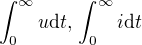 kopírovat do textarea $\int_0^{\infty} u \mathrm{d}t,\, \int_0^{\infty} i \mathrm{d}t$