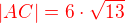 $\color{red}|AC| = 6\cdot \sqrt{13}$