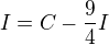 kopírovat do textarea $I=C - \frac{9}{4}I$
